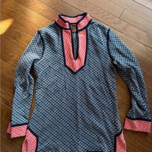 Tory Burch long sleeve orange and black top